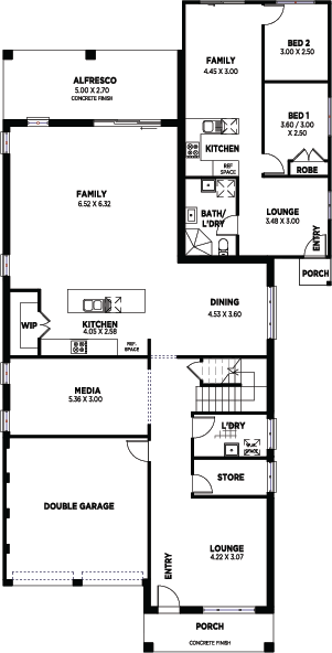 BANNABY 46 DUAL WITH ATTACHED 2 BED GFLAT LHS GF