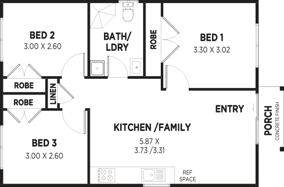 cottage 3 bed granny static ground
